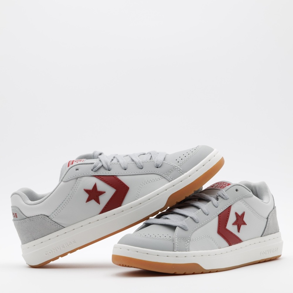 Converse Unisex Pro Blaze Classic Leather Suede Low Shoes Gray/Burgundy Size 9